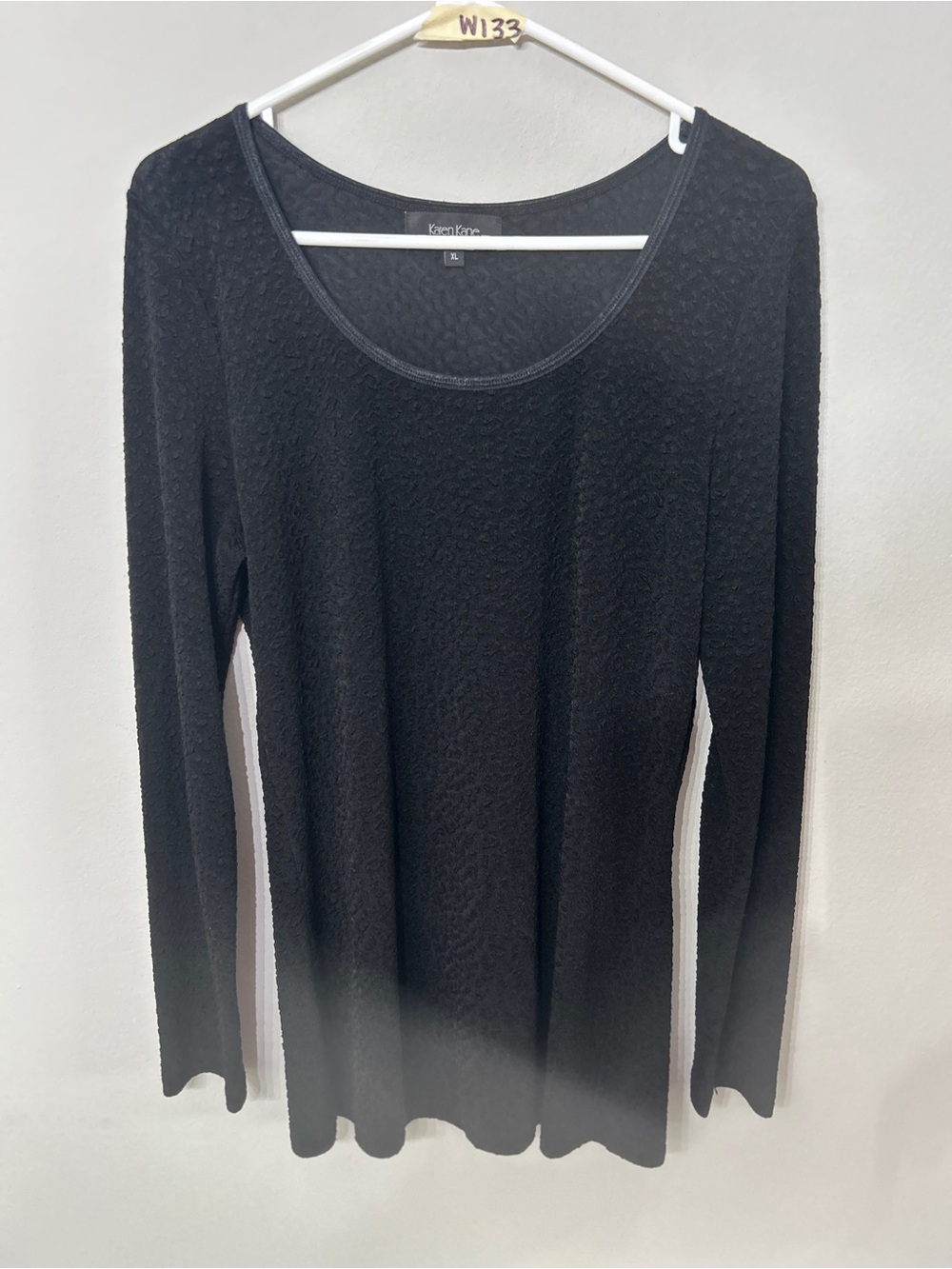 Women’s Karen Kane Black Textured Long Sleeve Top XL